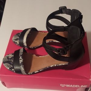 Beautiful black and animal print sandals